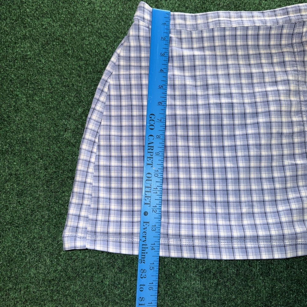 Hollister, Ultra High-Rise Plaid Mini Skirt Blue/White/Blue Zip Slit - Size XS - Picture 3 of 6